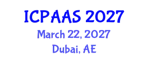 International Conference on Political and Administrative Sciences (ICPAAS) March 22, 2027 - Dubai, United Arab Emirates