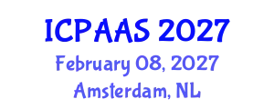 International Conference on Political and Administrative Sciences (ICPAAS) February 08, 2027 - Amsterdam, Netherlands