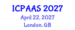 International Conference on Political and Administrative Sciences (ICPAAS) April 22, 2027 - London, United Kingdom
