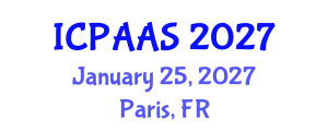 International Conference on Political and Administrative Sciences (ICPAAS) January 25, 2027 - Paris, France