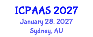International Conference on Political and Administrative Sciences (ICPAAS) January 28, 2027 - Sydney, Australia