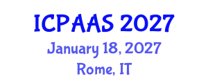International Conference on Political and Administrative Sciences (ICPAAS) January 18, 2027 - Rome, Italy