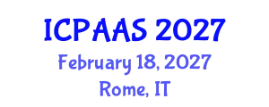 International Conference on Political and Administrative Sciences (ICPAAS) February 18, 2027 - Rome, Italy