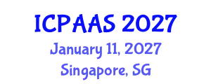 International Conference on Political and Administrative Sciences (ICPAAS) January 11, 2027 - Singapore, Singapore