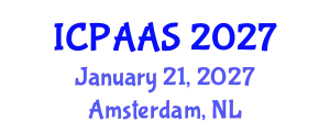 International Conference on Political and Administrative Sciences (ICPAAS) January 21, 2027 - Amsterdam, Netherlands