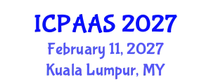 International Conference on Political and Administrative Sciences (ICPAAS) February 11, 2027 - Kuala Lumpur, Malaysia