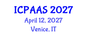International Conference on Political and Administrative Sciences (ICPAAS) April 12, 2027 - Venice, Italy