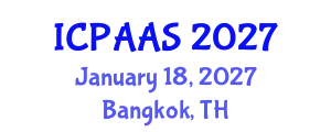 International Conference on Political and Administrative Sciences (ICPAAS) January 18, 2027 - Bangkok, Thailand