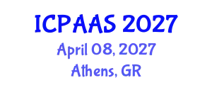 International Conference on Political and Administrative Sciences (ICPAAS) April 08, 2027 - Athens, Greece