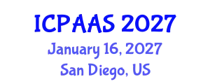 International Conference on Political and Administrative Sciences (ICPAAS) January 16, 2027 - San Diego, United States