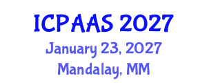 International Conference on Political and Administrative Sciences (ICPAAS) January 23, 2027 - Mandalay, Myanmar