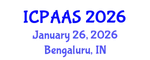 International Conference on Political and Administrative Sciences (ICPAAS) January 26, 2026 - Bengaluru, India