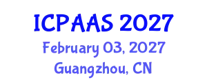 International Conference on Political and Administrative Sciences (ICPAAS) February 03, 2027 - Guangzhou, China