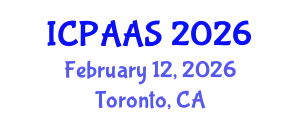 International Conference on Political and Administrative Sciences (ICPAAS) February 12, 2026 - Toronto, Canada