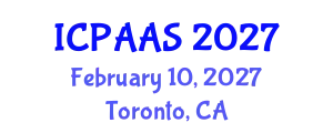International Conference on Political and Administrative Sciences (ICPAAS) February 10, 2027 - Toronto, Canada