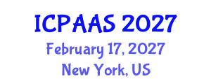 International Conference on Political and Administrative Sciences (ICPAAS) February 17, 2027 - New York, United States