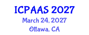 International Conference on Political and Administrative Sciences (ICPAAS) March 24, 2027 - Ottawa, Canada