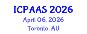 International Conference on Political and Administrative Sciences (ICPAAS) April 06, 2026 - Toronto, Australia