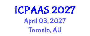 International Conference on Political and Administrative Sciences (ICPAAS) April 03, 2027 - Toronto, Australia