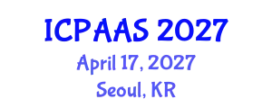 International Conference on Political and Administrative Sciences (ICPAAS) April 17, 2027 - Seoul, Republic of Korea