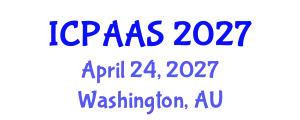 International Conference on Political and Administrative Sciences (ICPAAS) April 24, 2027 - Washington, Australia