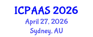 International Conference on Political and Administrative Sciences (ICPAAS) April 27, 2026 - Sydney, Australia