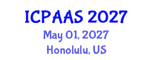 International Conference on Political and Administrative Sciences (ICPAAS) May 01, 2027 - Honolulu, United States