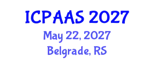 International Conference on Political and Administrative Sciences (ICPAAS) May 22, 2027 - Belgrade, Serbia