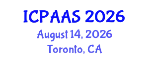 International Conference on Political and Administrative Sciences (ICPAAS) August 14, 2026 - Toronto, Canada