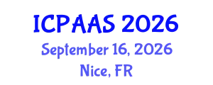 International Conference on Political and Administrative Sciences (ICPAAS) September 16, 2026 - Nice, France