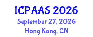 International Conference on Political and Administrative Sciences (ICPAAS) September 27, 2026 - Hong Kong, China
