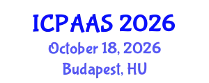 International Conference on Political and Administrative Sciences (ICPAAS) October 18, 2026 - Budapest, Hungary