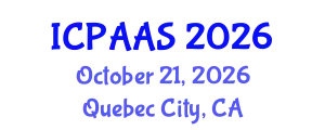 International Conference on Political and Administrative Sciences (ICPAAS) October 21, 2026 - Quebec City, Canada