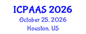 International Conference on Political and Administrative Sciences (ICPAAS) October 25, 2026 - Houston, United States