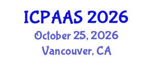International Conference on Political and Administrative Sciences (ICPAAS) October 25, 2026 - Vancouver, Canada