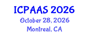 International Conference on Political and Administrative Sciences (ICPAAS) October 28, 2026 - Montreal, Canada