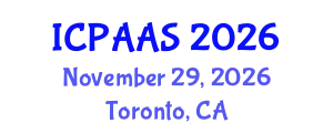 International Conference on Political and Administrative Sciences (ICPAAS) November 29, 2026 - Toronto, Canada