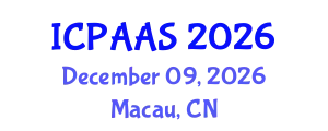 International Conference on Political and Administrative Sciences (ICPAAS) December 09, 2026 - Macau, China