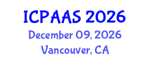 International Conference on Political and Administrative Sciences (ICPAAS) December 09, 2026 - Vancouver, Canada
