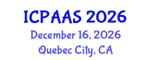 International Conference on Political and Administrative Sciences (ICPAAS) December 16, 2026 - Quebec City, Canada