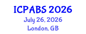 International Conference on Pharmaceutical and Biomedical Sciences (ICPABS) July 26, 2026 - London, United Kingdom