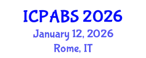 International Conference on Pharmaceutical and Biomedical Sciences (ICPABS) January 12, 2026 - Rome, Italy