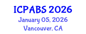 International Conference on Pharmaceutical and Biomedical Sciences (ICPABS) January 05, 2026 - Vancouver, Canada