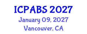 International Conference on Pharmaceutical and Biomedical Sciences (ICPABS) January 09, 2027 - Vancouver, Canada
