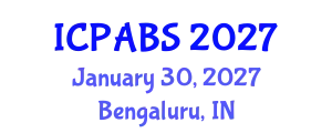 International Conference on Pharmaceutical and Biomedical Sciences (ICPABS) January 30, 2027 - Bengaluru, India