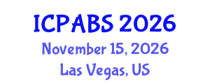 International Conference on Pharmaceutical and Biomedical Sciences (ICPABS) November 15, 2026 - Las Vegas, United States