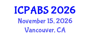 International Conference on Pharmaceutical and Biomedical Sciences (ICPABS) November 15, 2026 - Vancouver, Canada
