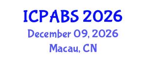 International Conference on Pharmaceutical and Biomedical Sciences (ICPABS) December 09, 2026 - Macau, China