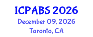 International Conference on Pharmaceutical and Biomedical Sciences (ICPABS) December 09, 2026 - Toronto, Canada