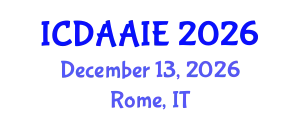 International Conference on Data and Artifical Intelligence Engineering (ICDAAIE) December 13, 2026 - Rome, Italy